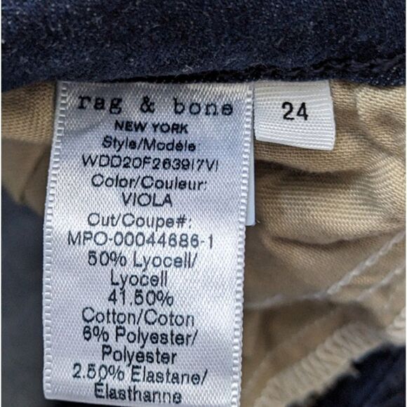 Rag & Bone Women's Nina High Rise Ankle Skinny in Viola Wash Size 24 NWT - Picture 8 of 8